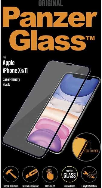 Panzer Glass Ekrano apsauga PREMIUM TEMPERED stiklas 3D ekrano apsauga pilnas dangtelis iPhone 11 Casefriendly (Juodas)