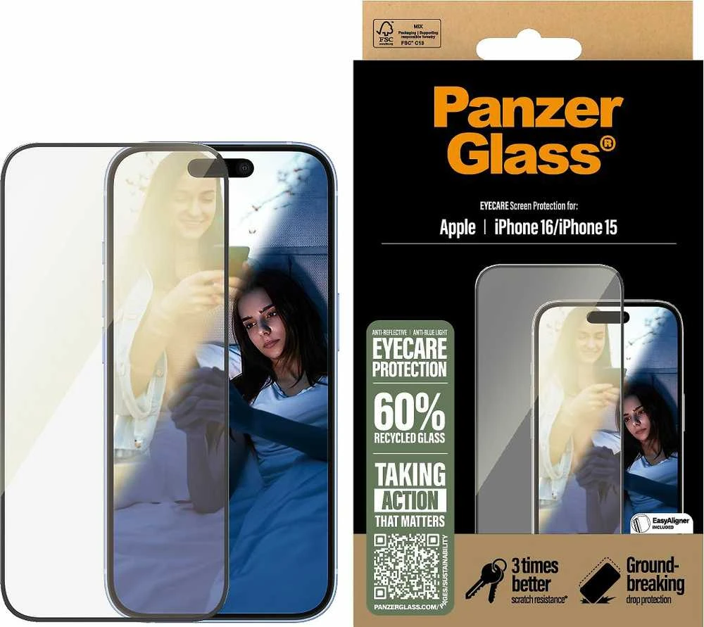 Panzer Glass PanzerGlass EyeCare ekrano apsauga Apple iPhone 16 6.1" Itin platus pritaikymas 2865