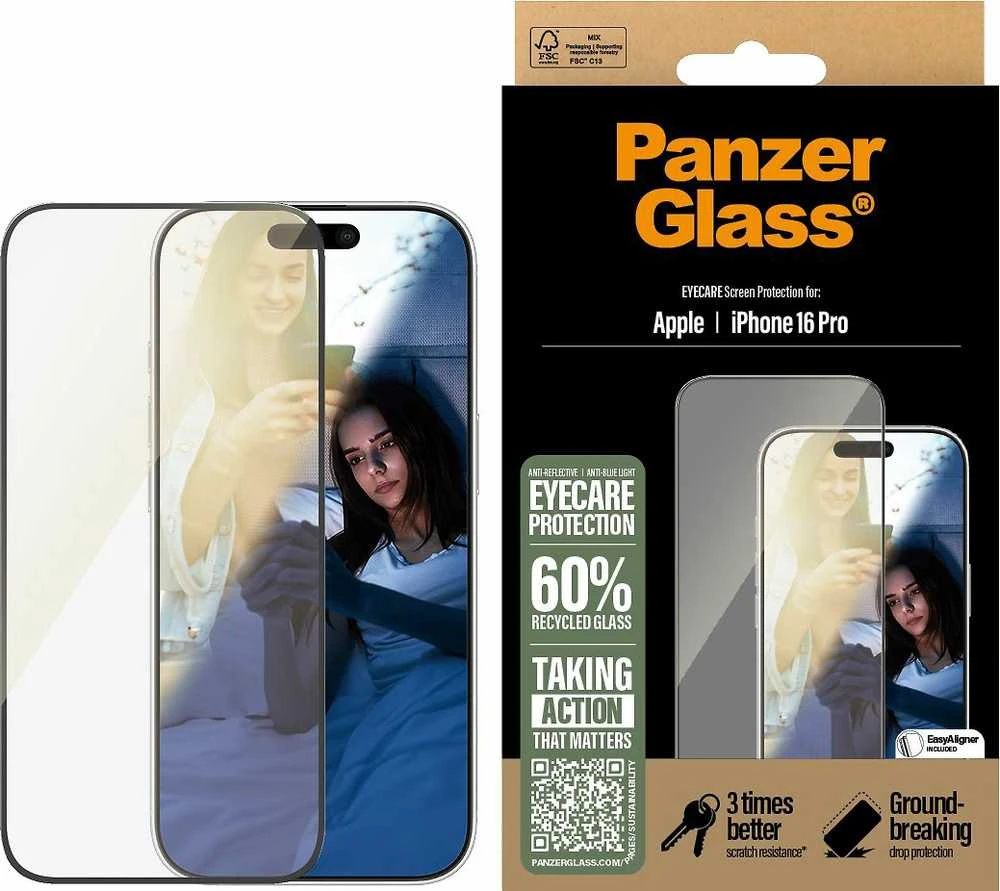 Panzer Glass PanzerGlass EyeCare ekrano apsauga Apple iPhone 16 Pro 6.3" Itin platus pritaikymas 2866