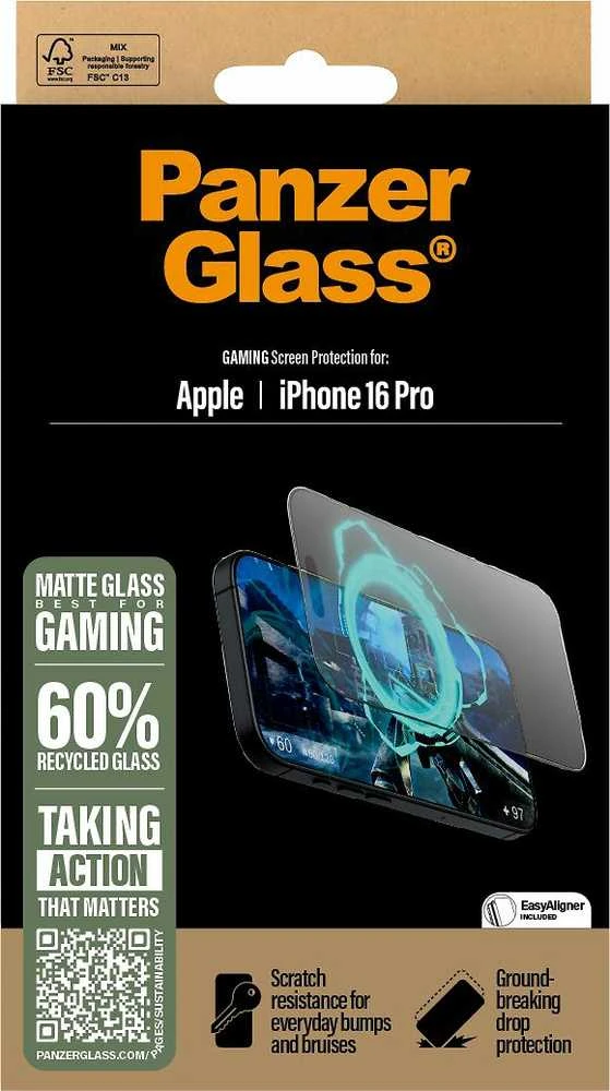 Panzer Glass PanzerGlass žaidimų ekrano apsauga Apple iPhone 16 Pro 6.3" Itin platus pritaikymas 2858