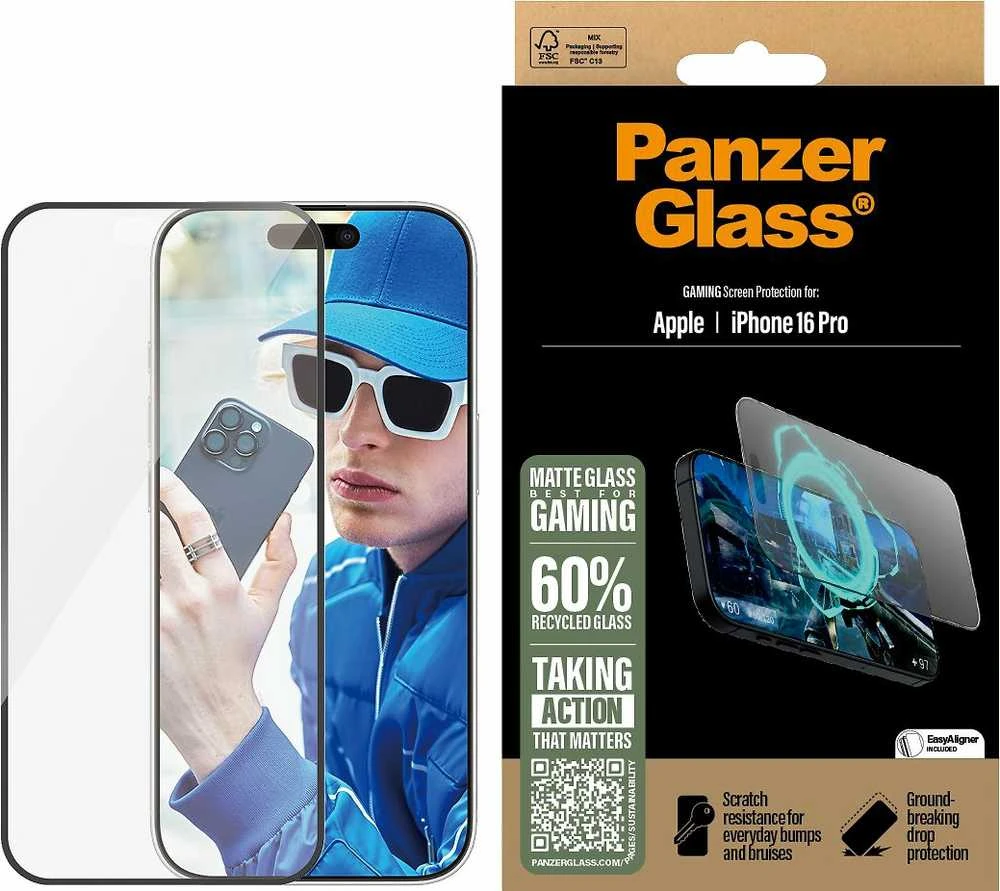 Panzer Glass PanzerGlass žaidimų ekrano apsauga Apple iPhone 16 Pro 6.3" Itin platus pritaikymas 2858