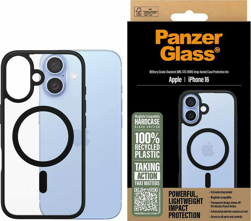 Panzer Glass PanzerGlass HardApple iPhone 16 6.1" dėklas telefonui juodos spalvos/dėklas telefonui juodos spalvos MagSafe 1301