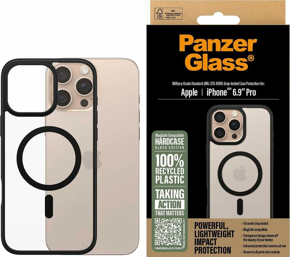 Panzer Glass PanzerGlass HardApple iPhone 16 Pro Max 6.9" dėklas telefonui juodos spalvos/dėklas telefonui juodos spalvos MagSafe 1304
