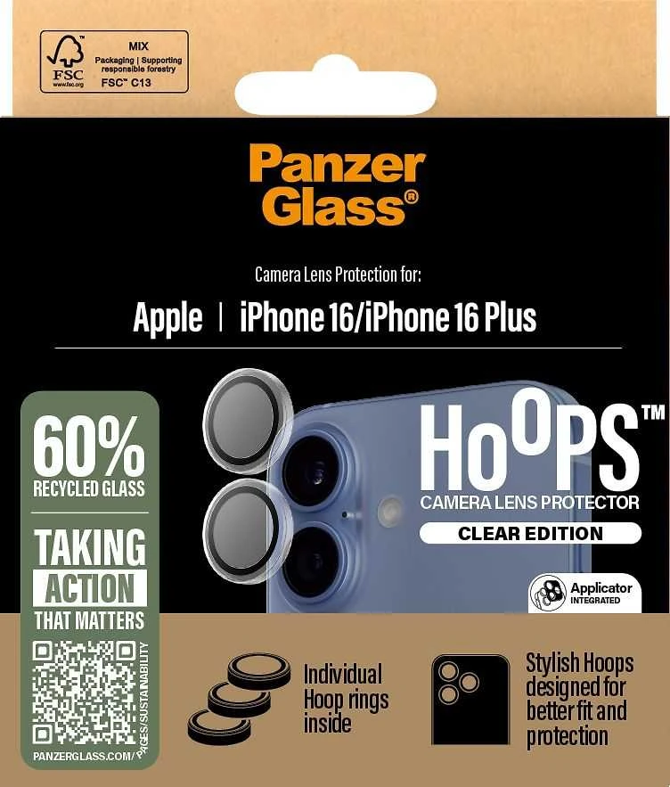 Panzer Glass PanzerGlass Hoops Permatomas objektyvo apsauga Apple iPhone 16 6.1" / 16 plius 6,7" 1285 m