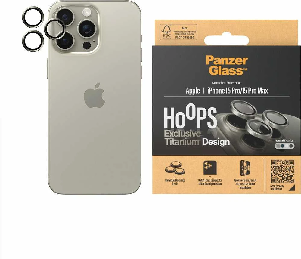 Panzer Glass PanzerGlass PanzerGlass Hoops iPhone 15 Pro, Pro Max Natural Titanium