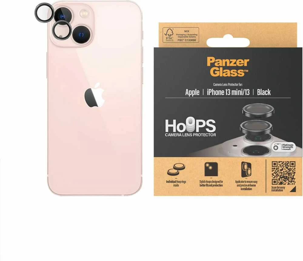 Panzer Glass „PanzerGlass“ – „Hoops“ kameros objektyvo apsauga „iPhone 13 mini“ – 13 – juoda