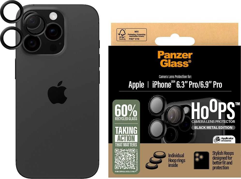 Panzer Glass PanzerGlass Hoops Juodas Objektyvo apsauga Apple iPhone 16 Pro 6.3" / 16 Pro Max 6,9" 1284 m