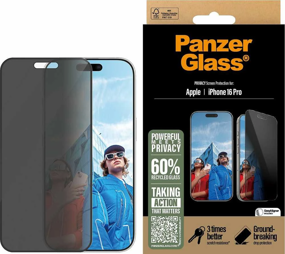 Panzer Glass PanzerGlass Ekrano apsauga | Apple | iPhone 16 Pro | Stiklas | Juodas | Itin platus pritaikymas