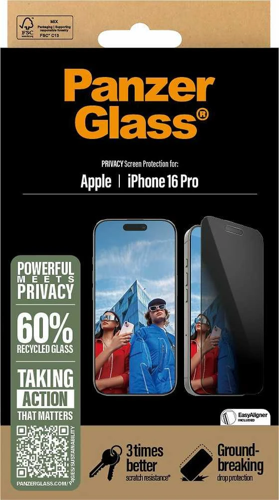 Panzer Glass PanzerGlass Ekrano apsauga | Apple | iPhone 16 Pro | Stiklas | Juodas | Itin platus pritaikymas