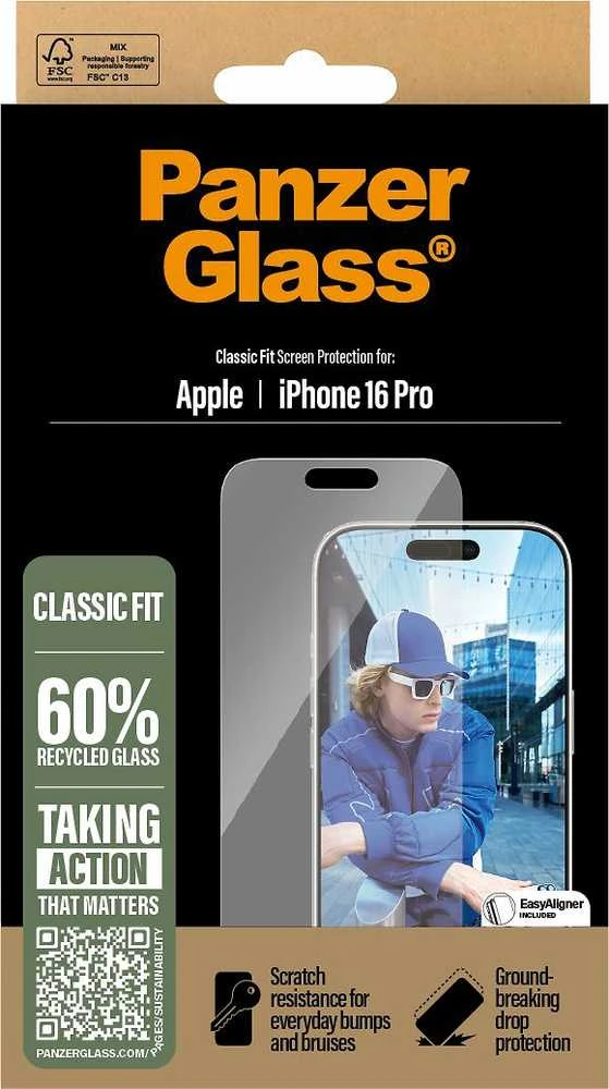 Panzer Glass PanzerGlass ekrano apsauga Apple iPhone 16 Pro, Classic Fit (skaidri)