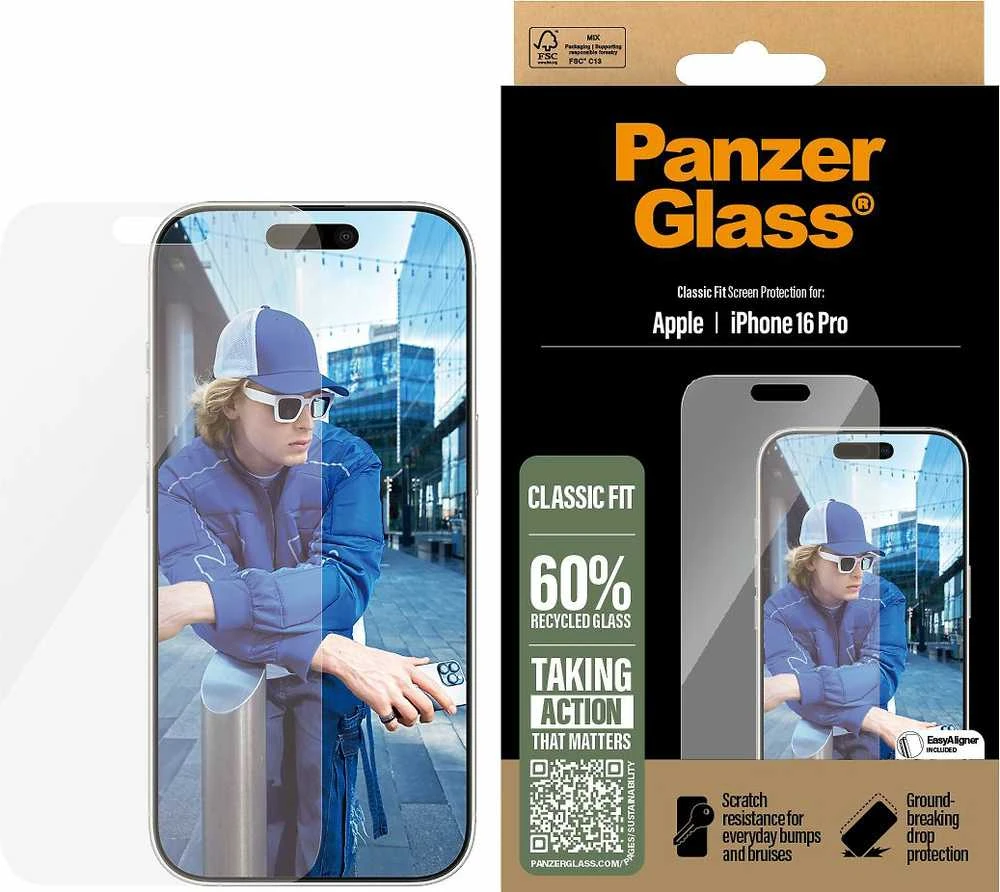 Panzer Glass PanzerGlass ekrano apsauga Apple iPhone 16 Pro, Classic Fit (skaidri)