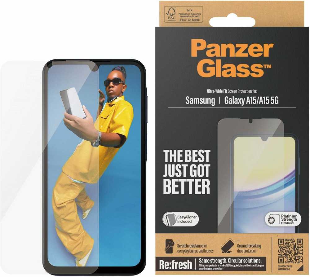 Panzer Glass PanzerGlass Ultra-Wide Fit Apsauginis stiklas Samsung Galaxy A15 / A15 5G