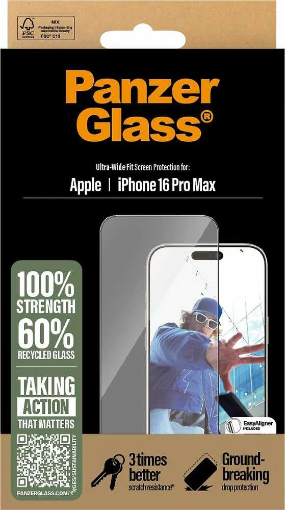 Panzer Glass PanzerGlass Ekrano apsauga | Apple | iPhone 16 Pro Max | Stiklas | Skaidrus | Itin platus pritaikymas