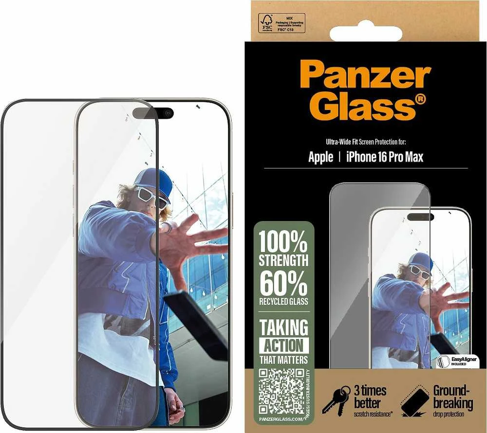 Panzer Glass PanzerGlass Ekrano apsauga | Apple | iPhone 16 Pro Max | Stiklas | Skaidrus | Itin platus pritaikymas
