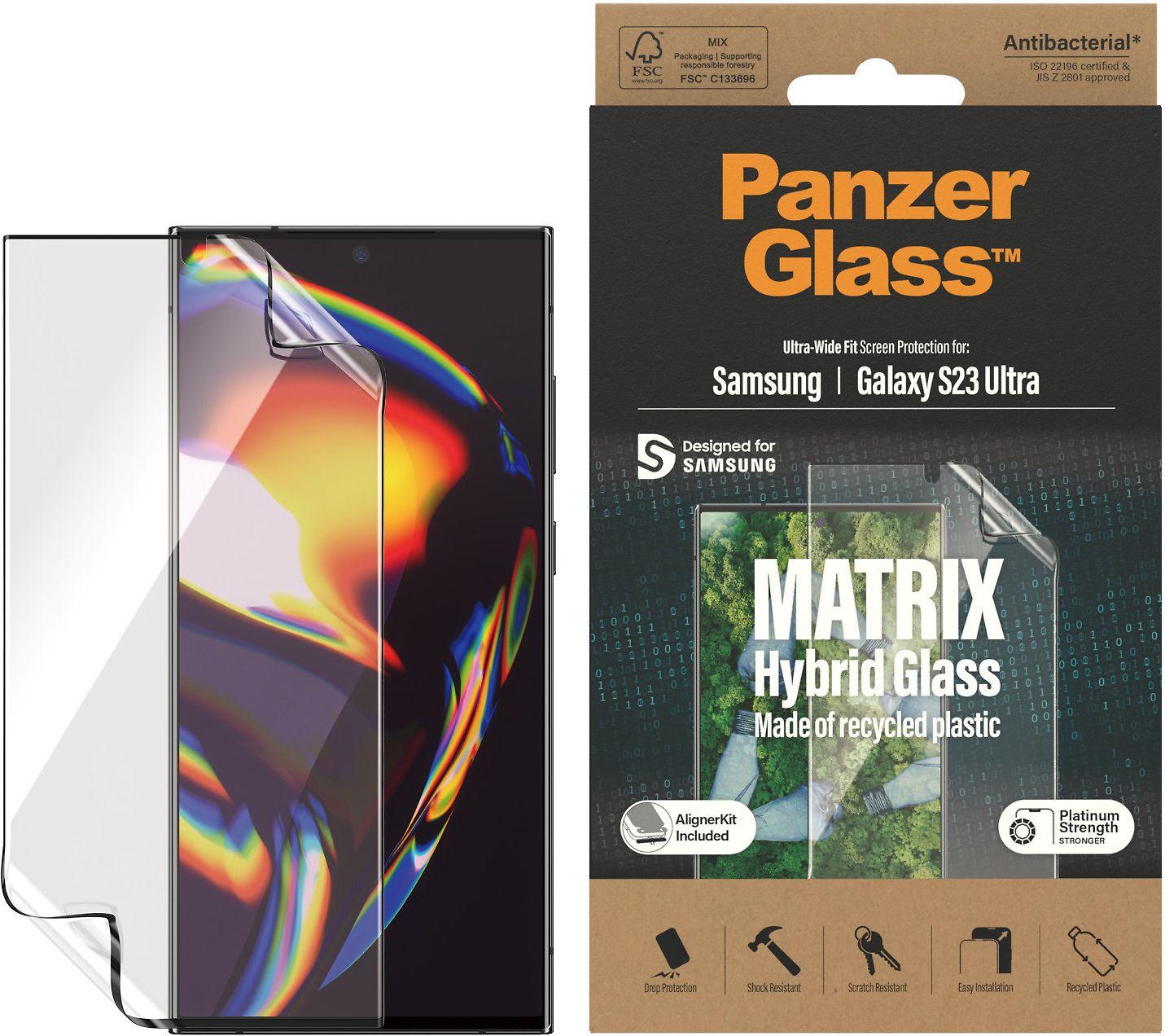 Panzer Glass PanzerGlass | „Matrix“ ekrano apsauga, itin platus pritaikymas W. Alignerkit | Ekrano apsauga | Samsung | Galaxy S23 Ultra | Skaidrus