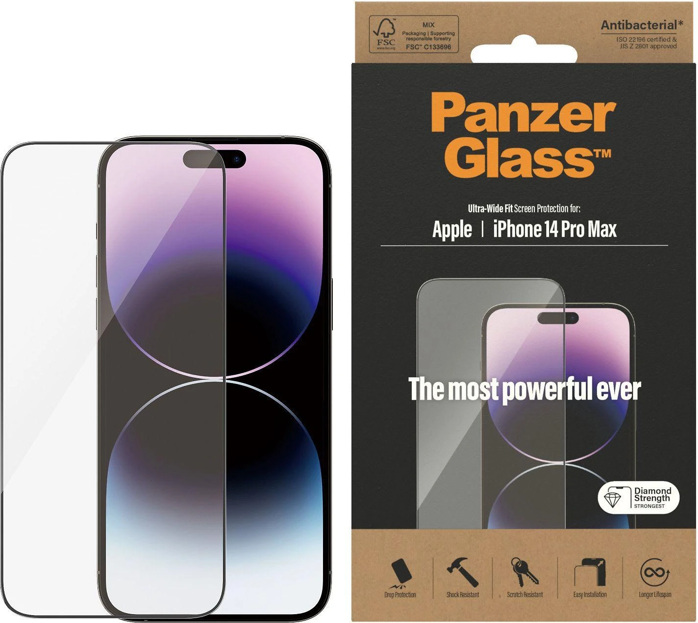 Panzer Glass PanzerGlass | Ekrano apsauga | Apple | iPhone 14 Pro Max | Stiklas | Skaidrus | Itin platus pritaikymas