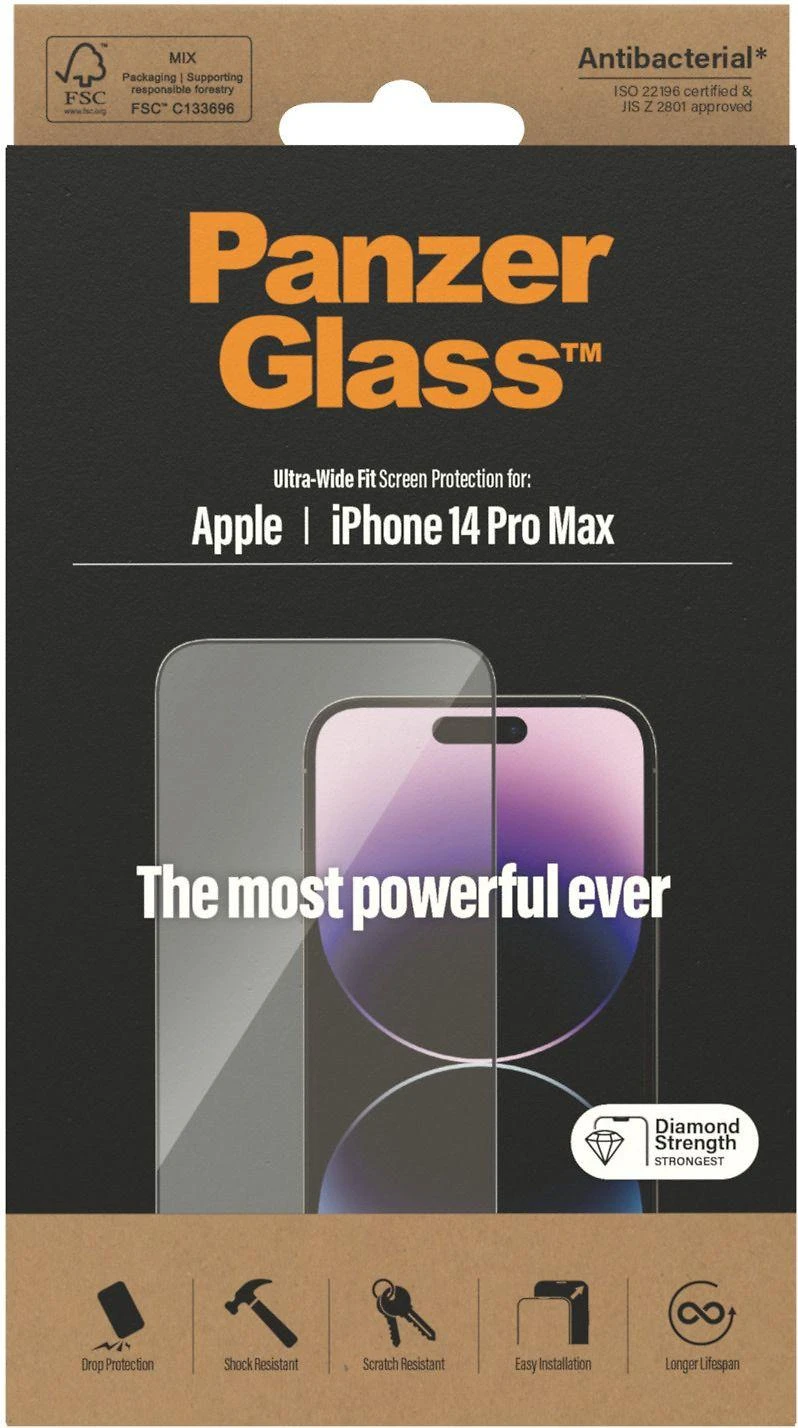 Panzer Glass PanzerGlass | Ekrano apsauga | Apple | iPhone 14 Pro Max | Stiklas | Skaidrus | Itin platus pritaikymas