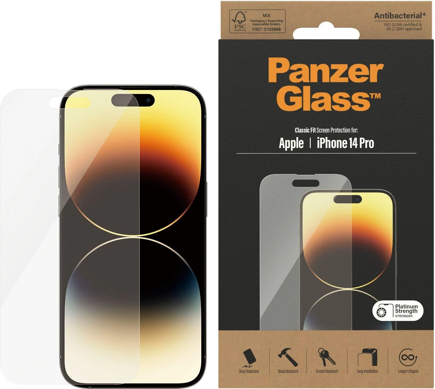 Panzer Glass PanzerGlass | Ekrano apsauga | Apple | iPhone 14 Pro | Stiklas | Skaidrus | Klasikinis tinka