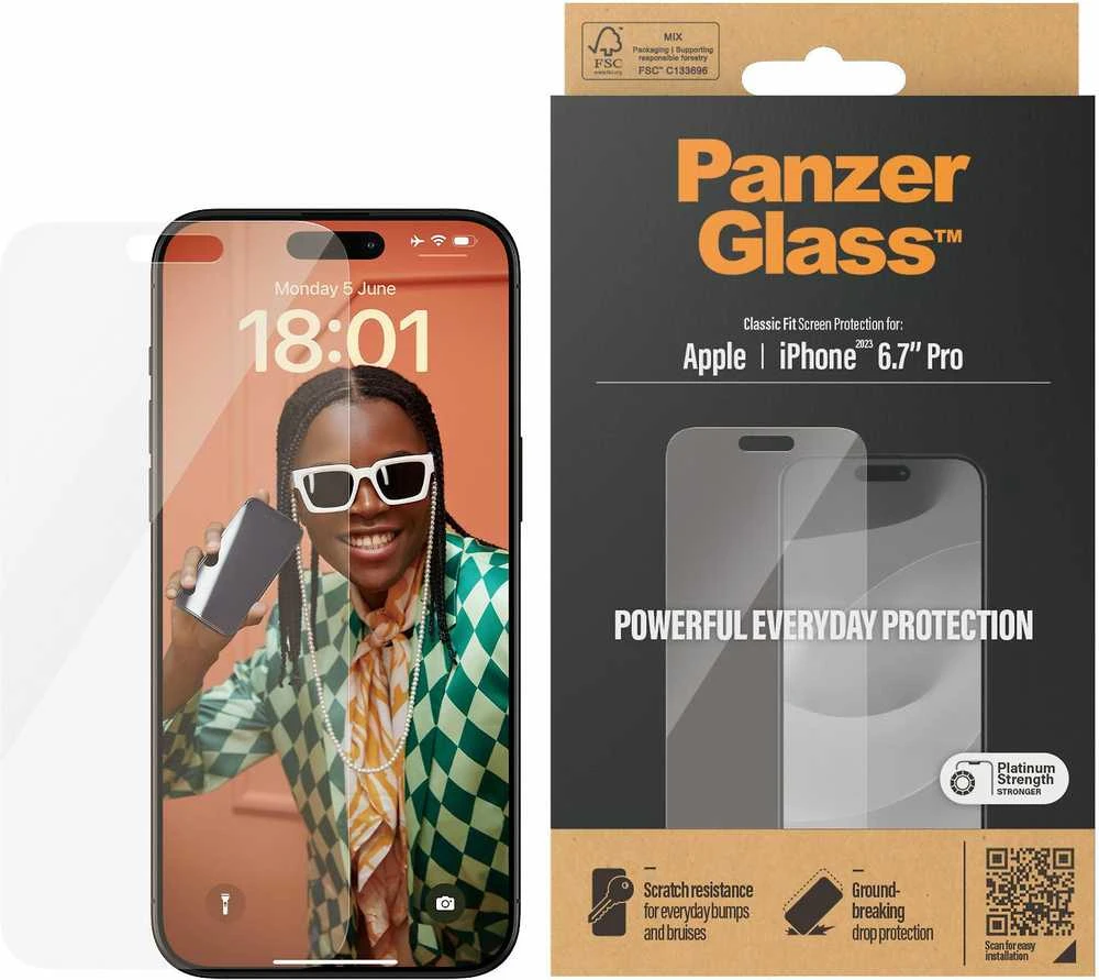 Panzer Glass PanzerGlass | Ekrano apsauga | Apple | Telefonas 15 Pro Max | Stiklas | Skaidrus