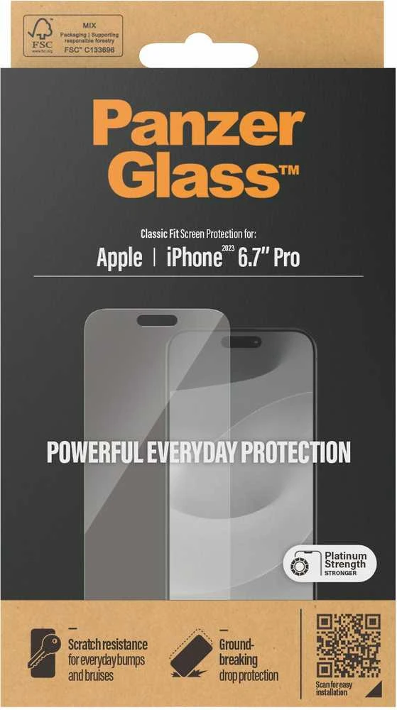 Panzer Glass PanzerGlass | Ekrano apsauga | Apple | Telefonas 15 Pro Max | Stiklas | Skaidrus