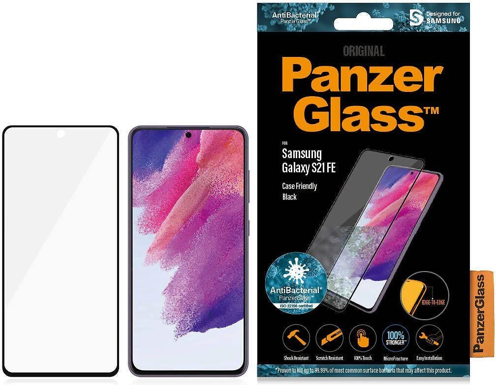 Panzer Glass PREMIUM TEMPERED glass 3D screen protector for Samsung Galaxy S21 FE CF, Juodas (Juodas)