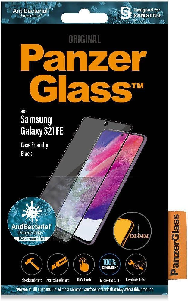 Panzer Glass PREMIUM TEMPERED glass 3D screen protector for Samsung Galaxy S21 FE CF, Juodas (Juodas)