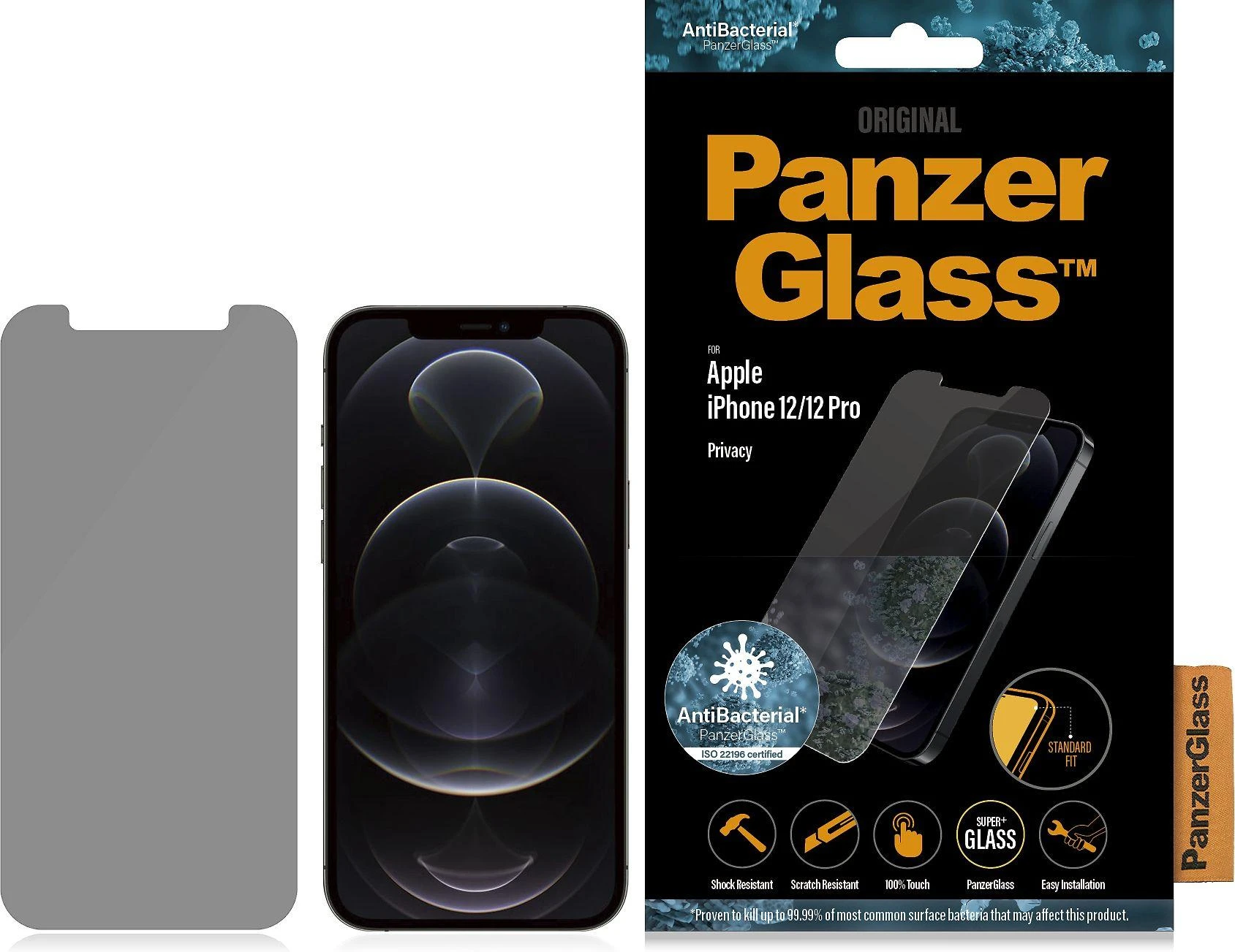 Panzer Glass PanzerGlass | Apple | Skirta iPhone 12/12 Pro | Grūdintas stiklas | Skaidrus | Privatumo stiklas