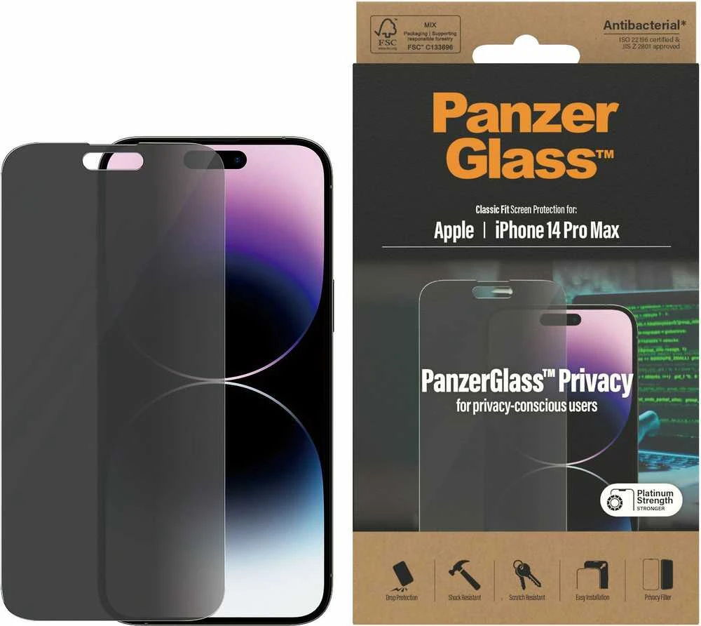 Panzer Glass PanzerGlass | Ekrano apsauga | Apple | iPhone 14 Pro Max | Stiklas | Juodas | Classic Fit | Privatumas