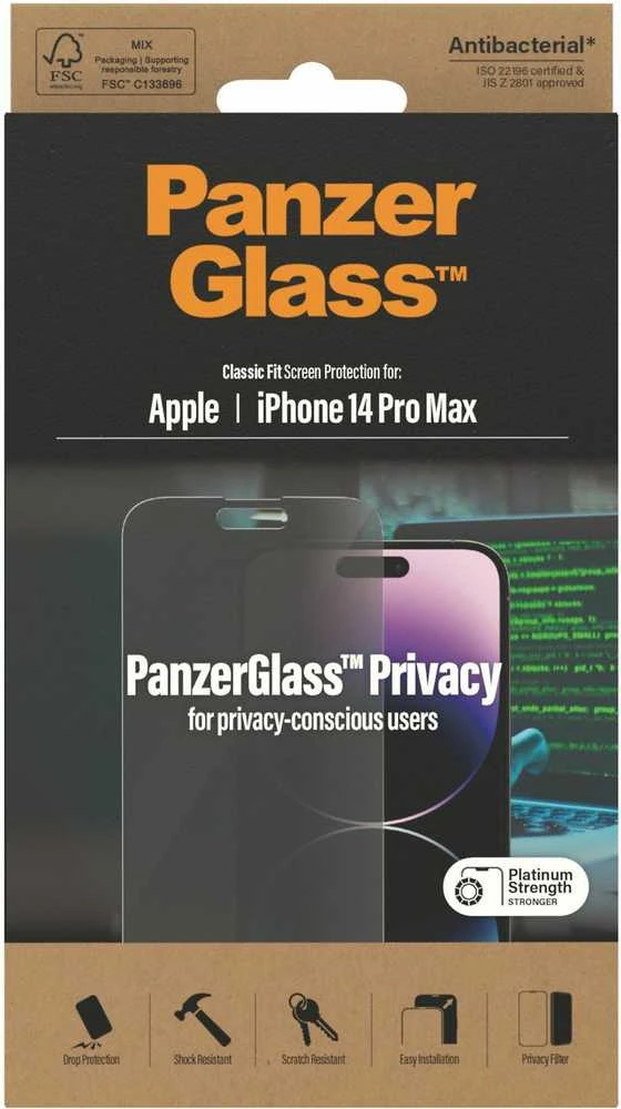 Panzer Glass PanzerGlass | Ekrano apsauga | Apple | iPhone 14 Pro Max | Stiklas | Juodas | Classic Fit | Privatumas