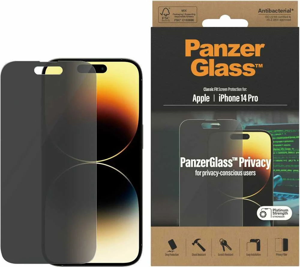 Panzer Glass PanzerGlass | Ekrano apsauga | Apple | iPhone 14 Pro | Stiklas | Juodas | Classic Fit | Privatumas