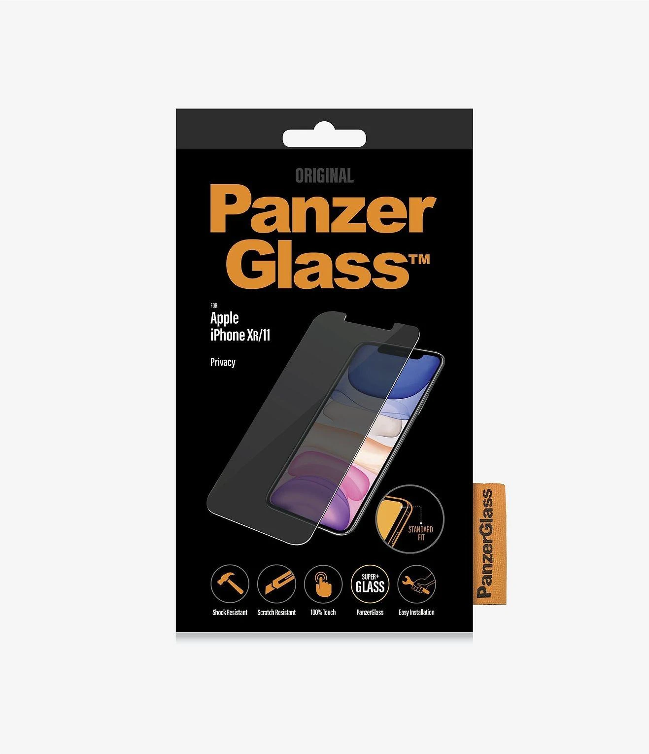 Panzer Glass PanzerGlass | P2662 | Ekrano apsauga | Apple | iPhone Xr/11 | Grūdintas stiklas | Skaidrus | Konfidencialumo filtras; Nedūžtančios filmas (sulaiko stiklą ir apsaugo nuo stiklo šukių dūžtant); Lengvas montavimas su pilnais klijais; Suderinamas su visais dėklais; Anti-glare danga (sumažina šviesos atspindį); Mėlyna šviesos mažinimas; Oleofobinis sluoksnis (antibakterinis + antipirštų atspaudai); 100% prisilietimo išsaugojimas; Išlaiko visas telefono funkcijas