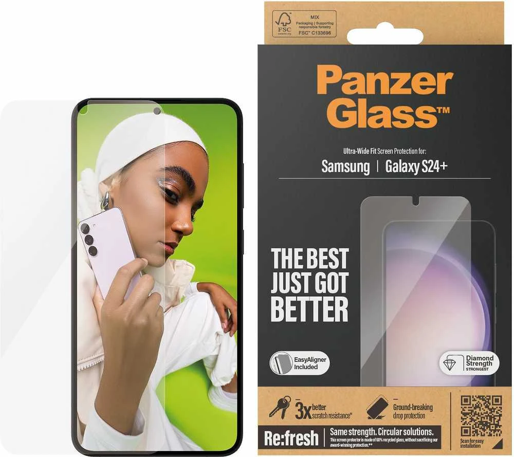 Panzer Glass PanzerGlass ekrano apsauga, skirta Samsung Galaxy S24+ 5G dėklui, draugiška (skaidri)