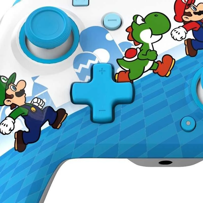 PDP REMATCH Laidinis valdiklis skirtas Nintendo Switch | Mario Escape | Mėlyna/Balta