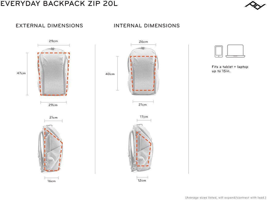 Peak Design Everyday Kuprinė Zip V2 20L, uosis