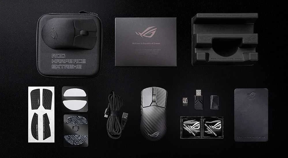 Pelė Myszka žaidimams Asus ROG Harpe Ace Extreme belaidė 42000 dpi optinė juoda