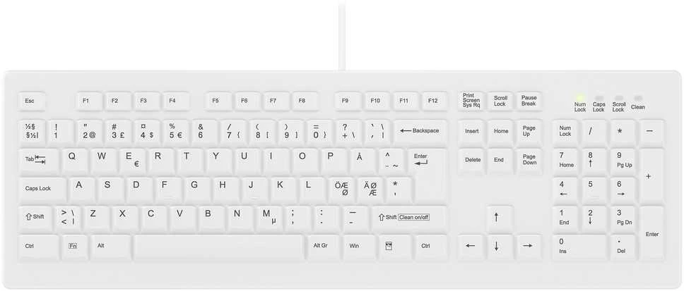 Klaviatūra Contour Design CHERRY AK-C8100F-U1-W/NOR/PAN-NORDIC