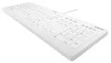 „Contour Design Contour Active Key QuickClean Medical“ klaviatūra IP68, pilno dydžio, su laidu, Baltas PN C8112, viso dydžio (100 %), su laidu, USB, žirklinis jungiklis, QWERTY, Baltas
