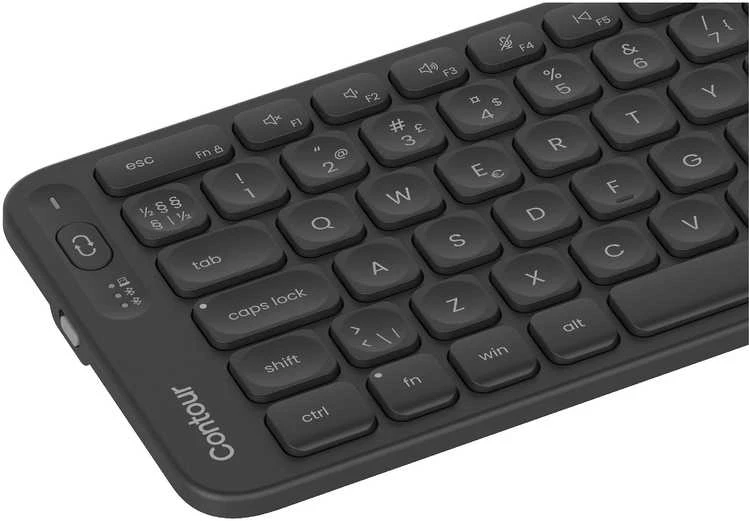 Contour Design Contour Balance Full-Size Belaidė klaviatūra Pan Nordic išdėstymas, Full-size (100%), Wireless, RF belaidė + Bluetooth, Scissor key switch, QWERTY, Juodas