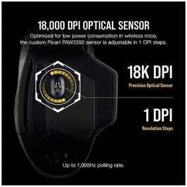 Corsair Dark Core RGB PRO belaidė žaidimų pelė, Juoda