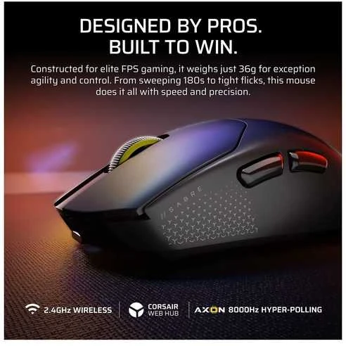 CORSAIR SABRE v2 PRO ULTRALIGHT Belaidė pelė žaidimams Baltas