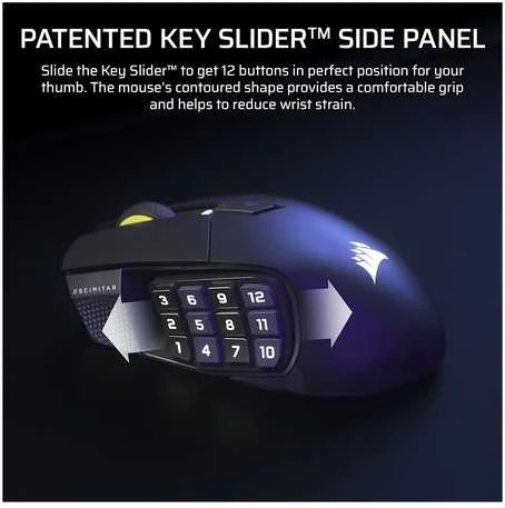 CORSAIR SCIMITAR ELITE WIRELESS SE Pelė žaidimams Gun metal 33000 DPI Optinė