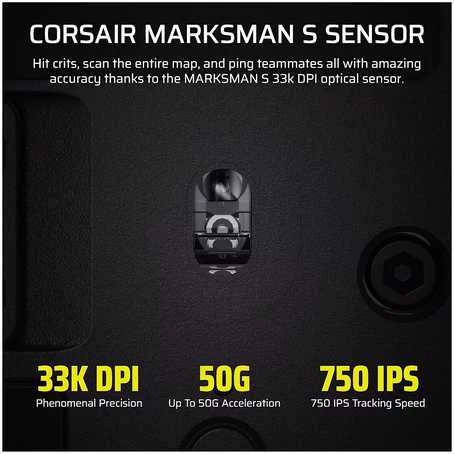 CORSAIR SCIMITAR ELITE WIRELESS SE Pelė žaidimams Gun metal 33000 DPI Optinė