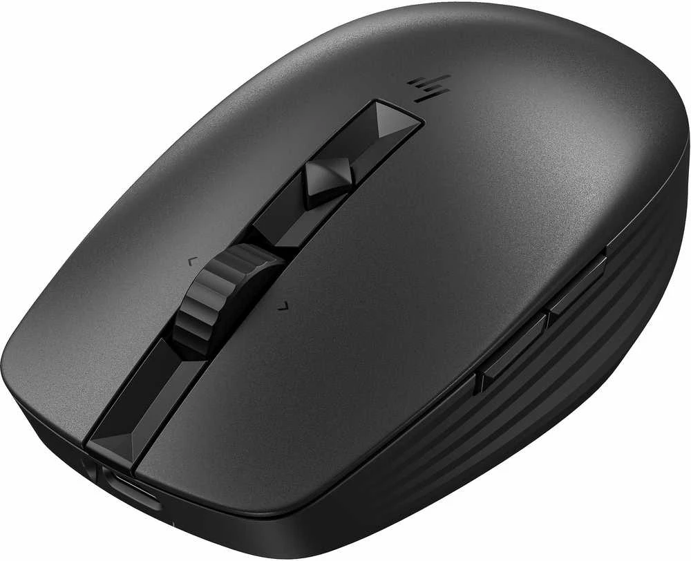 Hewlett Packard (HP) HP 715 Belaidė „Bluetooth“ pelė – daugiafunkcinė, programuojama, 4 krypčių slinkties, įkraunama – juoda