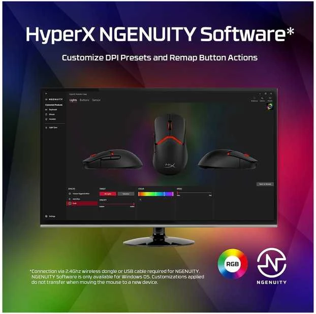 Hewlett Packard (HP) HP HyperX Pulsefire Saga Pelė su laidu žaidimams