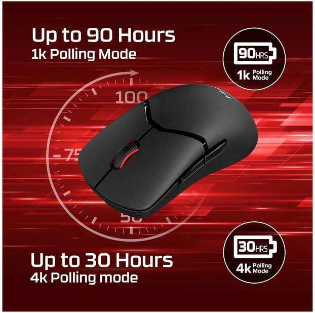 Hewlett Packard (HP) HyperX Pulsefire Saga Wireless – žaidimų pelė (juoda) – pelė