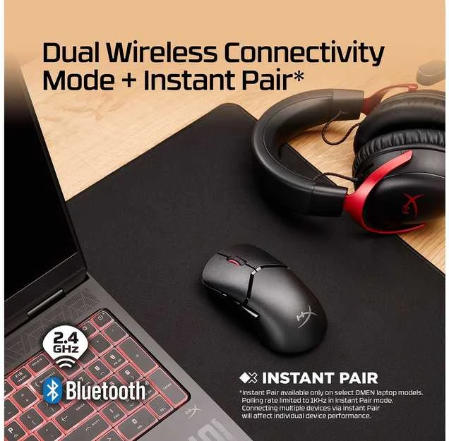 Hewlett Packard (HP) HyperX Pulsefire Saga Wireless – žaidimų pelė (juoda) – pelė