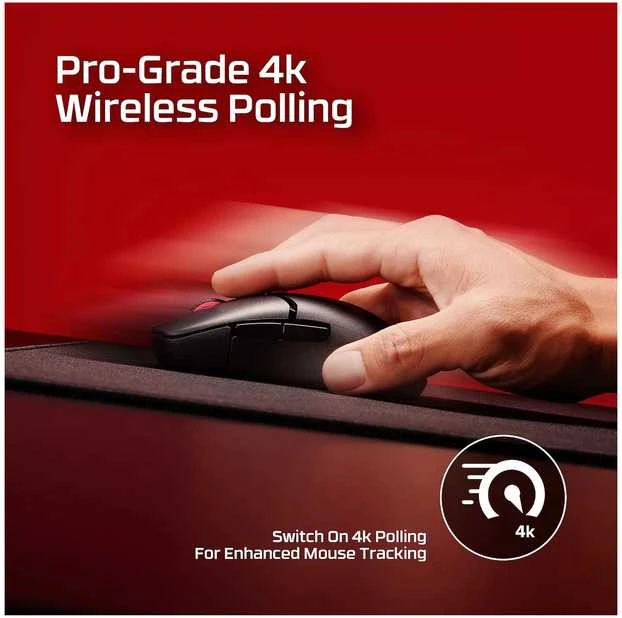 Hewlett Packard (HP) HyperX Pulsefire Saga Wireless – žaidimų pelė (juoda) – pelė