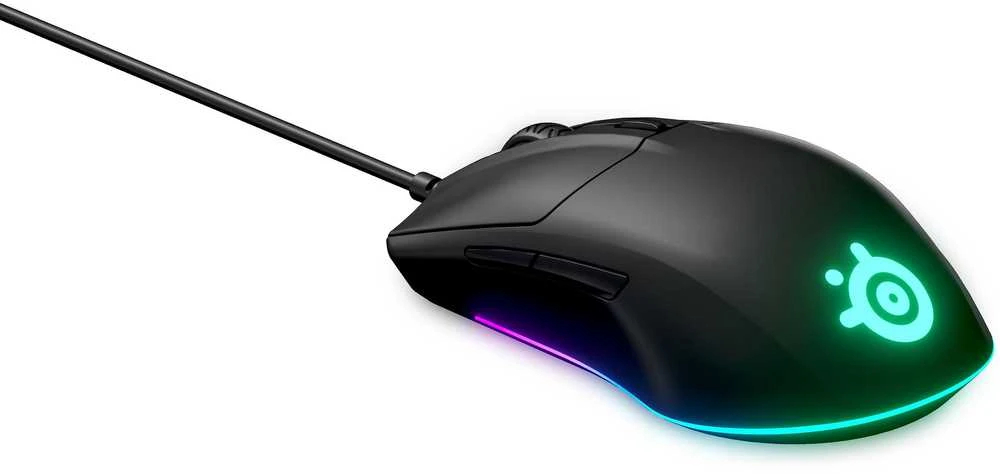 Pelė Kaytetyt Tuotteet Käytetty SteelSeries Rival 3 pelihiiri, musta