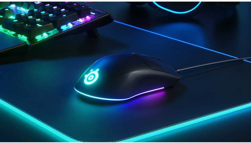 Pelė Kaytetyt Tuotteet Käytetty SteelSeries Rival 3 pelihiiri, musta