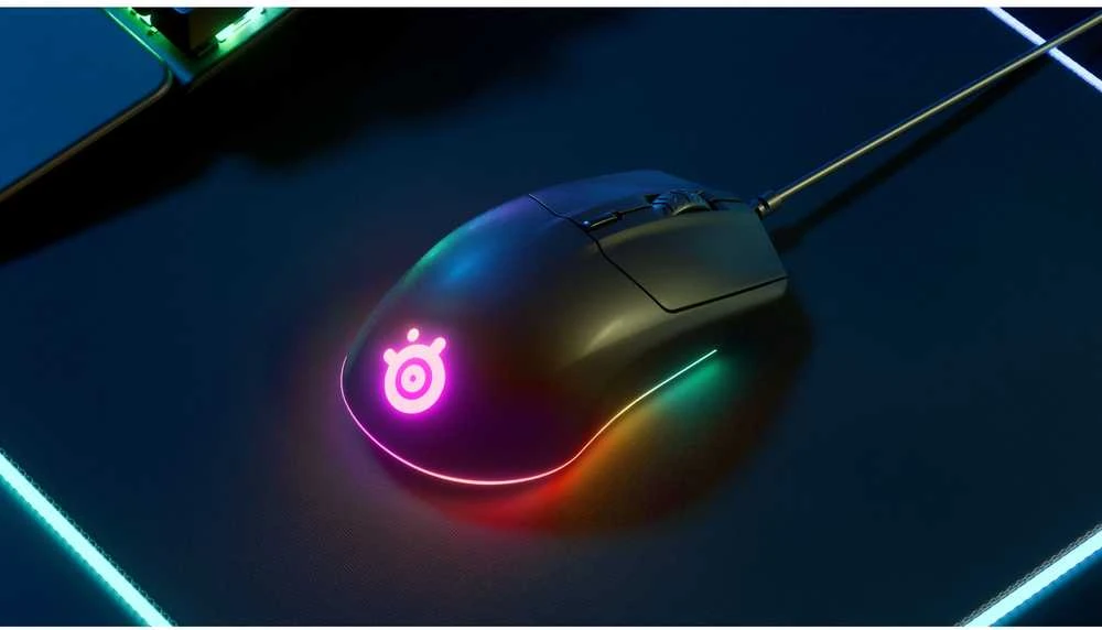 Pelė Kaytetyt Tuotteet Käytetty SteelSeries Rival 3 pelihiiri, musta